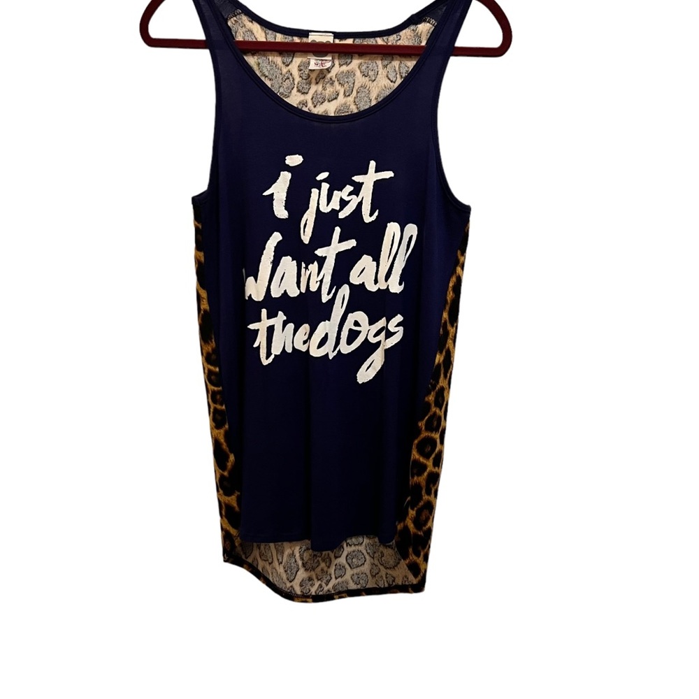 Color Bear “I Just Wanted All The Dogs” High Low Tank Top Size M